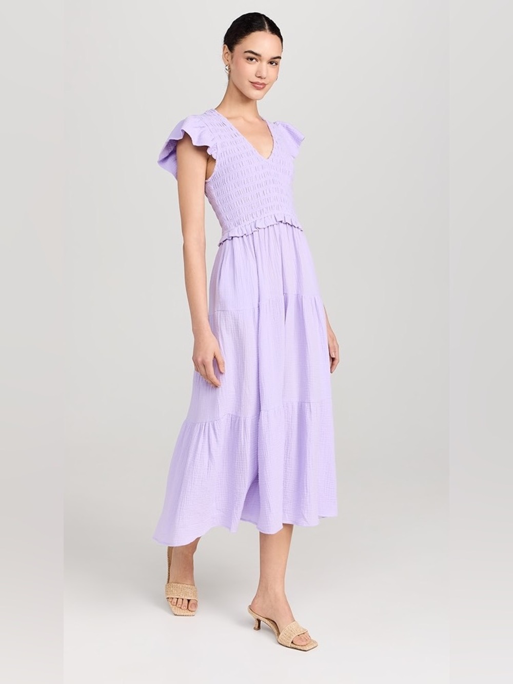 o.p.t. Lavender smocked Maxi Dress